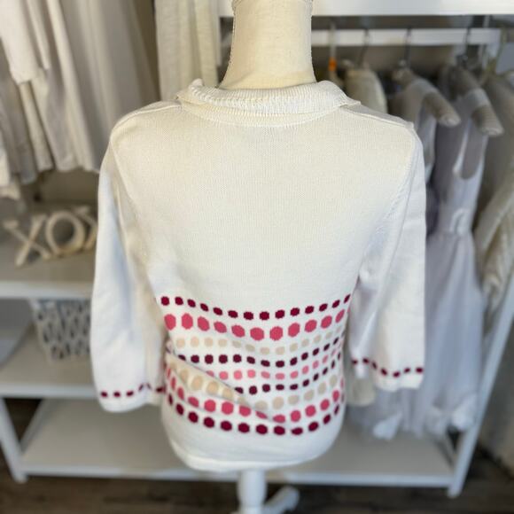 Christopher & Banks Vintage Women's Size S Dot Pattern Button Up Cardigan #3419 - Picture 5 of 7